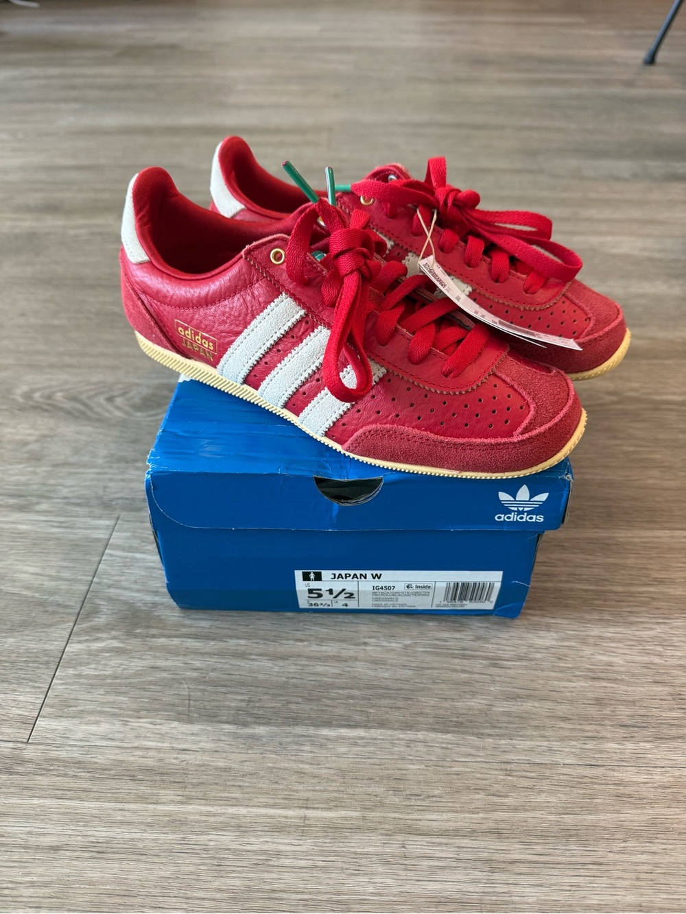 NIB Adidas Japan in "Better Scarlet/Off White/Orange Tint", Women’s Size 5.5